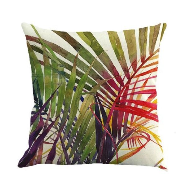 

linen plants cover decorative pillowcases cotton tropical printing throw pillow case leaves cushion almohada home dector