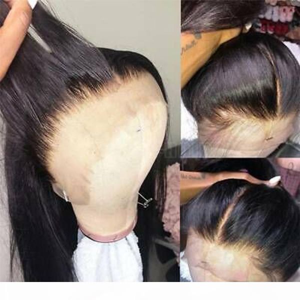 

peruvian straight human hair wigs for women 13x4 lace front wig pre plucked 150 density full lace wigs hd transparent, Black;brown