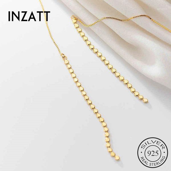 

dangle & chandelier inzareal 925 sterling silver tassel round drop earrings for elegant women party fine jewelry geometry accessories gift1