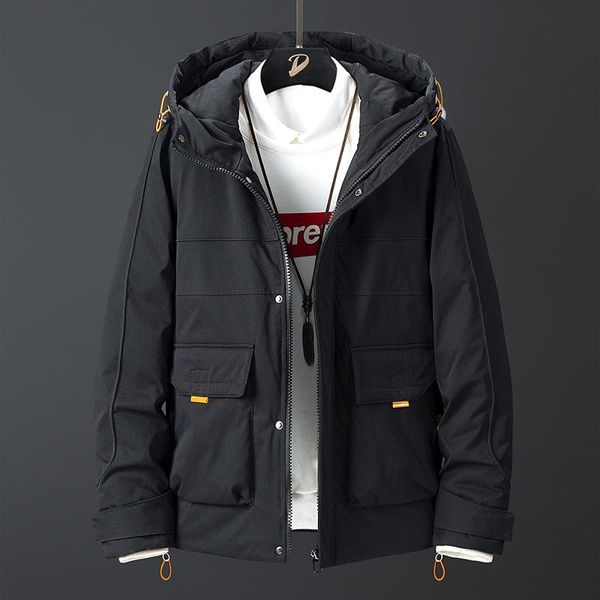 

white duck down coats men brief paragraph tooling coat winter 2020 more new light warm winter jacket, Black