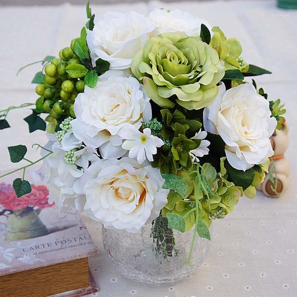 

decorative flowers & wreaths 1 bundle artificial christmas decorations for home vases wedding ornamental flowerpot valentine's day silk