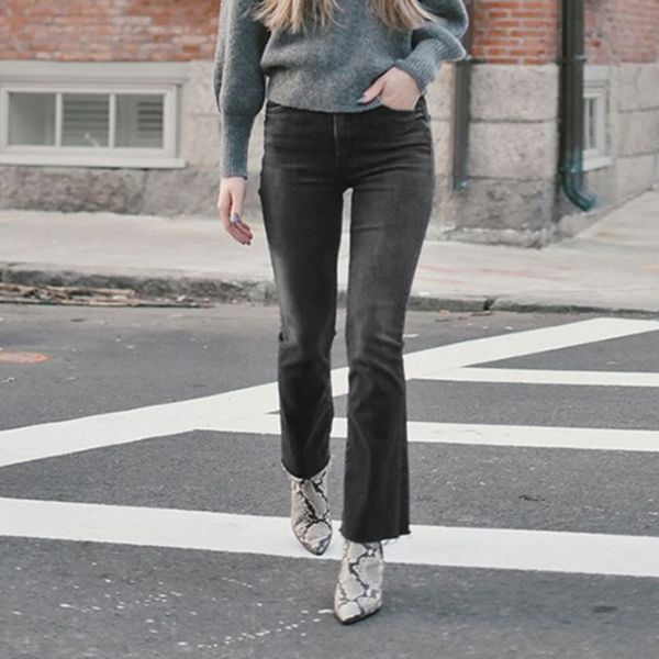 

new faded scratched hole vintage jeans women spring summer high wait zipper cotton retro long trousers casual pencil pants 2021 06j2, Black;white