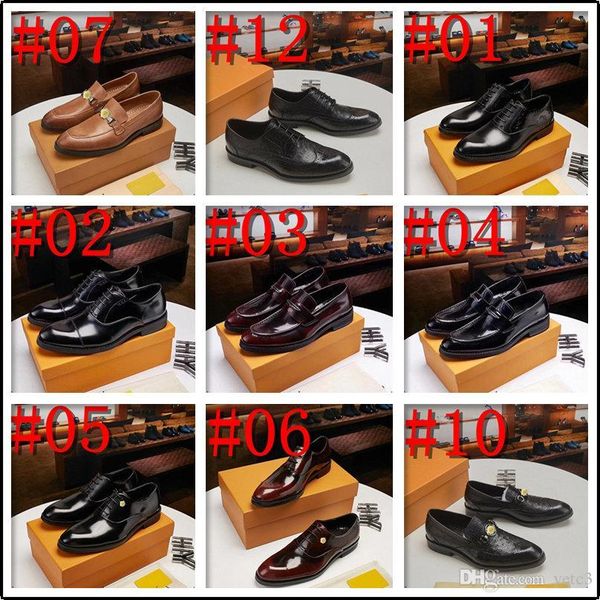 

19ss men formal shoes office social designer luxury men's crocodile genuine leather wedding luxury elegant male business dress shoes, Black