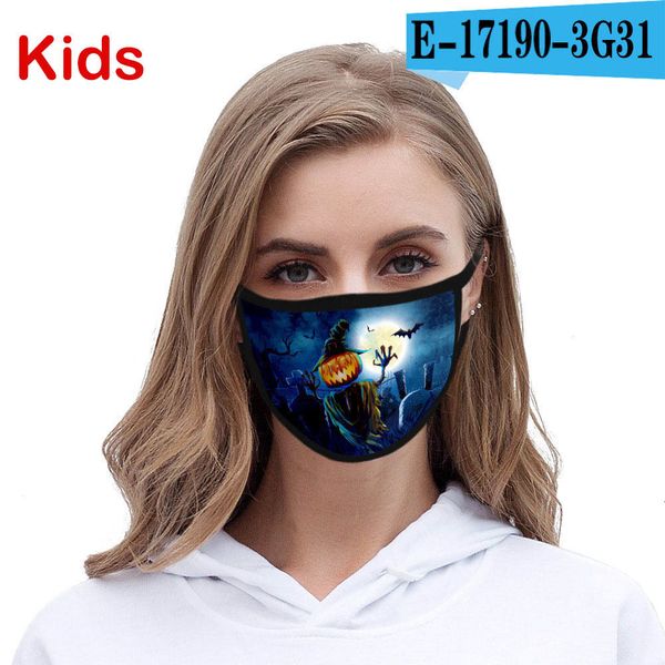 

factory party kids halloween years 4-12 old children fashion 3d printed pumpkin spider cotton mask anti dust washa px7gn