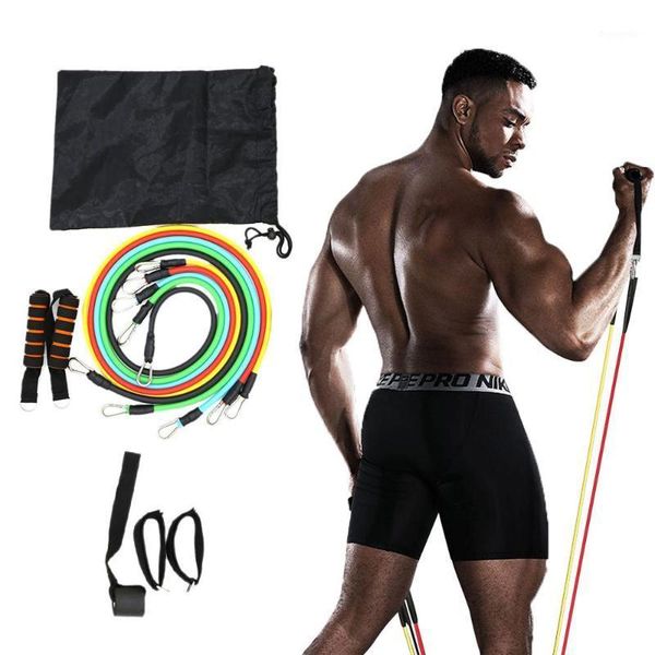 

11pcs/set pull rope fitness exercises resistance bands training exercise yoga elastic pull rope latex tubes pedal trainer1