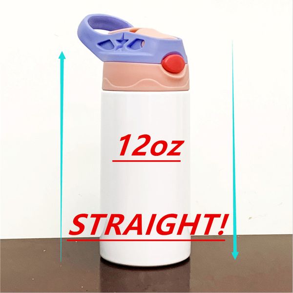 

12oz straight sippy cups sublimation kids mugs stainless steel water bottles double insulated vacuum drinking milk tumblers by air a12