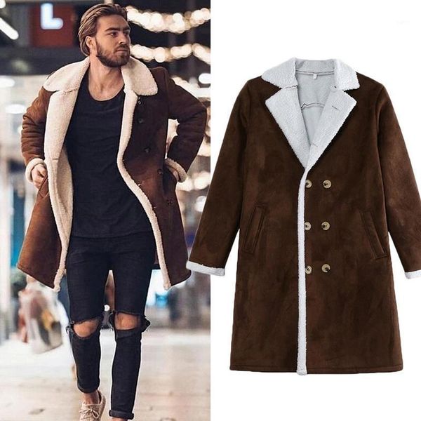 

2020 autumn winter men trench coat jacket slim fit plus size black outwear business long windproof overcoat jackets1, Tan;black