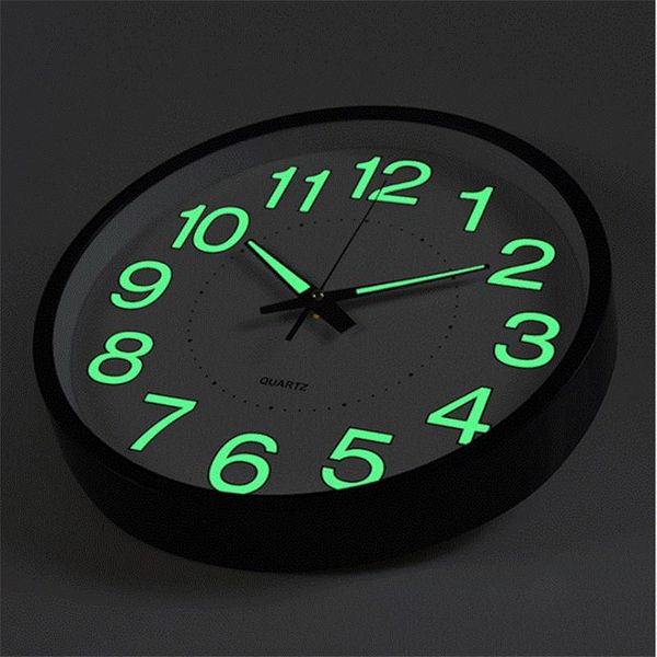 

wall clocks luminous clock 12 inch 30cm plastic quartz bedroom living room simple home decor