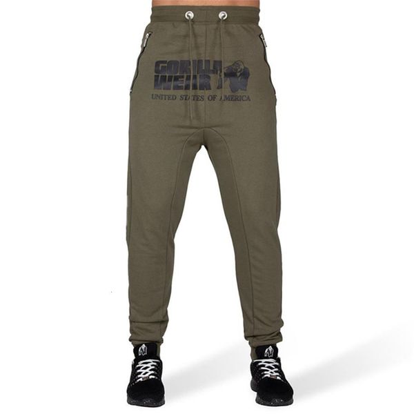 

joggers sweatpants men casual print pants cotton trackpants gyms fitness workout trousers male spring sportswear pencil pants, Black