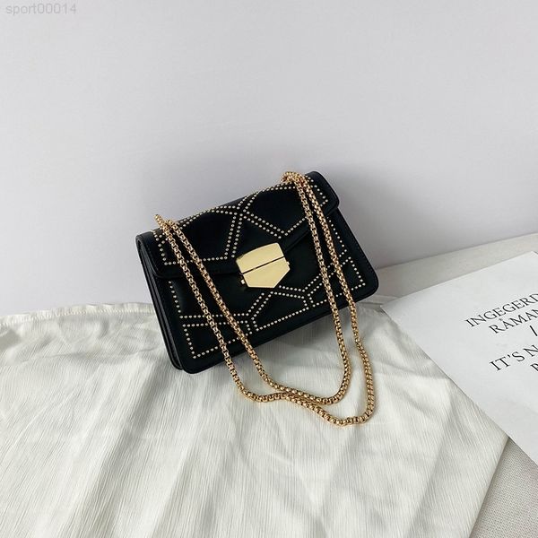 

заклепка цепной бренд дизайнер pu кожаный crossbody сумки на плечо для женщин 2020 простая мода маленькая сумка сумки, Red;black