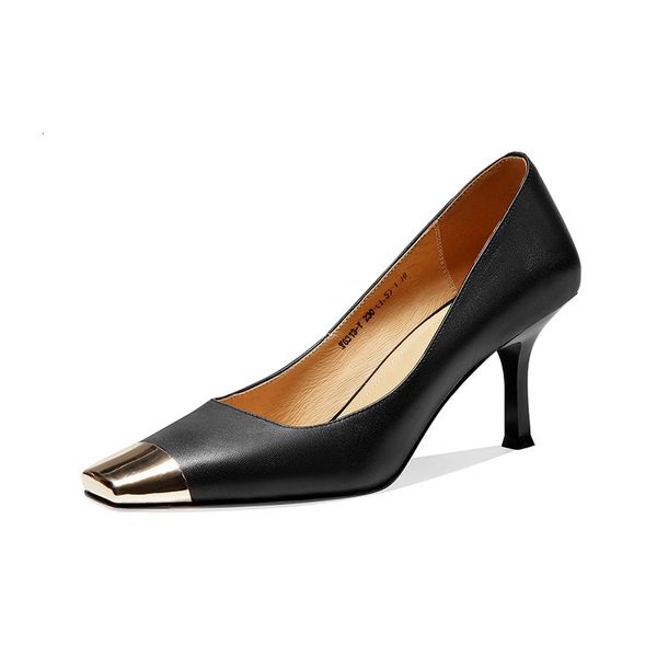 

new female 2021 genuine see simple fashion toe foot shoes ladies'high heels 1 agv5, Black