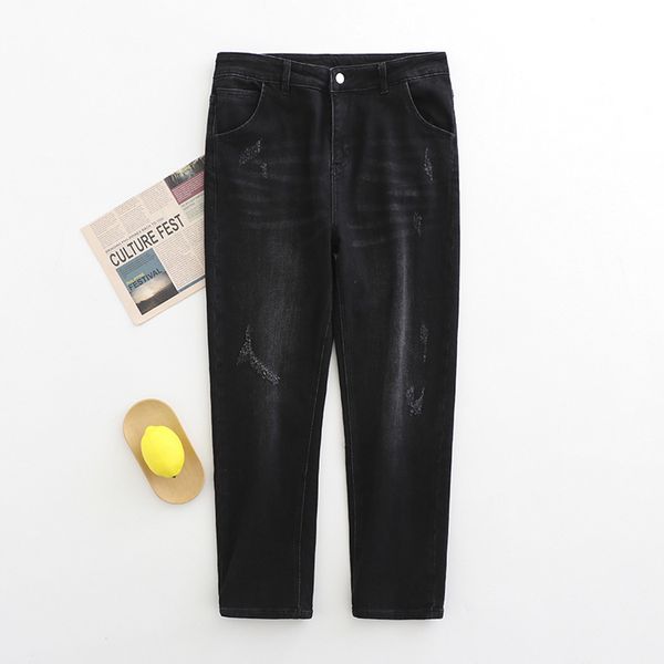 

size l-6xl plus black women's blue casual jeans skinny denim long pants pv19