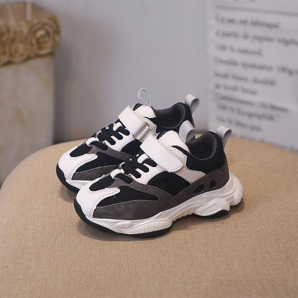 

athletic & outdoor kids girls sneaker breathable children sports running cool shoes boys mixed color fashion leisure sx175, Black