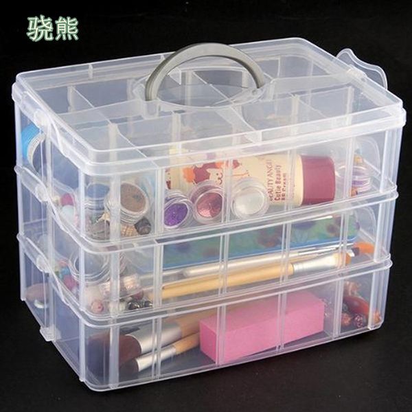 

30 grids clear plastic storage box for toys rings jewelry display organizer makeup case craft holder container porta joias q1130