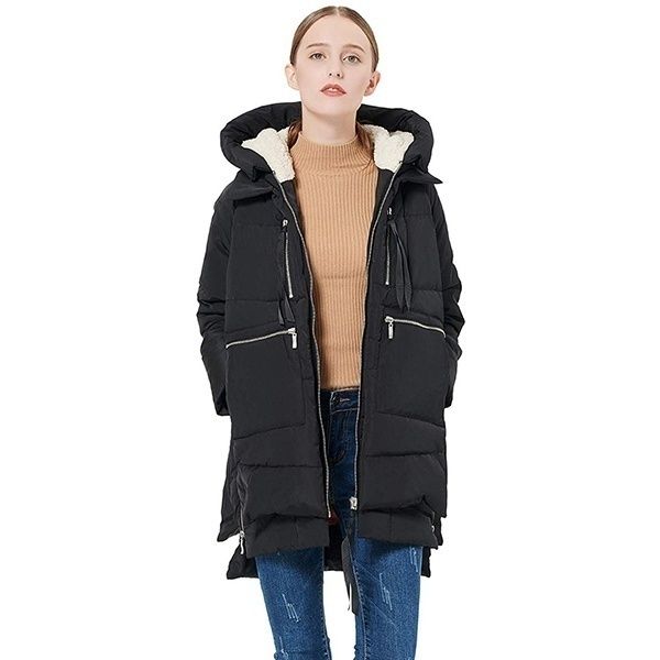 

zogaa winter woman down parkas cotton jacket coat female loose casual hood long thicken outerwear with large pockets gym5, Black
