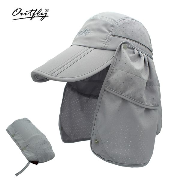 

brand wide brim summer sun breathable uv protection visors bucket hat sunscreen fisherman fishing cap detachable foldable cap t200508, Blue;gray