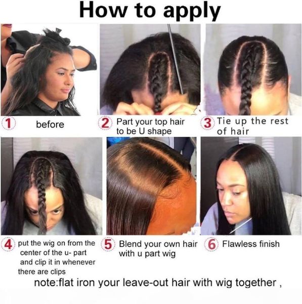 

1by3 u part wig silky straight human hair wig within different texture and length from 10-26 inch, Black