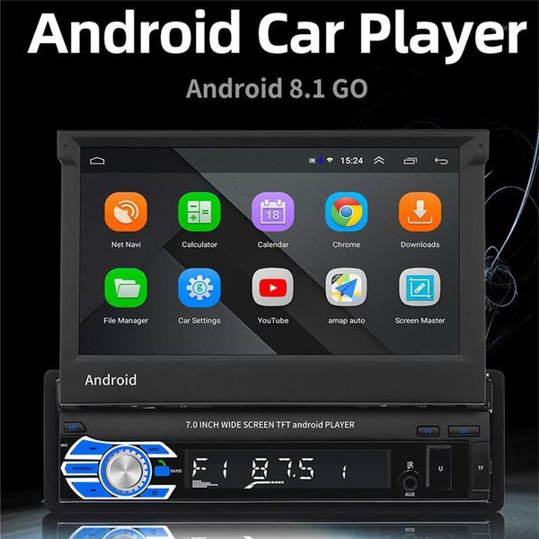 

android 8.1 car radio retractable gps wifi autoradio 1 din 7'' touch screen car multimedia mp5 player with rear camera1