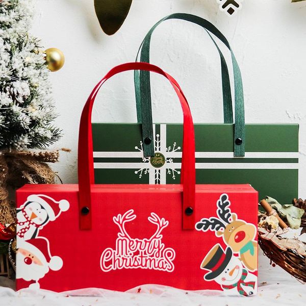 

lbsisi life 5шт рождество ручки подарочная коробка конфет cookie бумаги коробки кекс шоколадный бисквит нуга для рождеством bbydsw wrhome