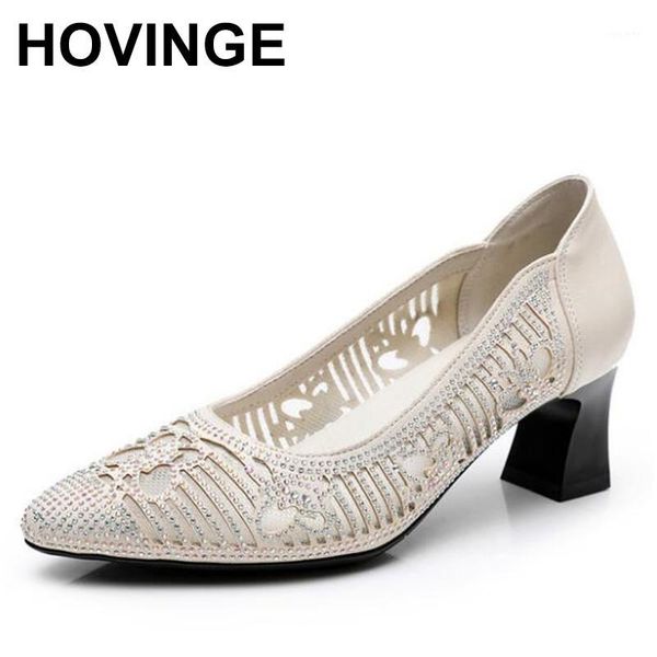 

hovinge selling new spring microfiber hollow rhinestone pointed shoes high heel shoes fashion elegant women big size1, Black