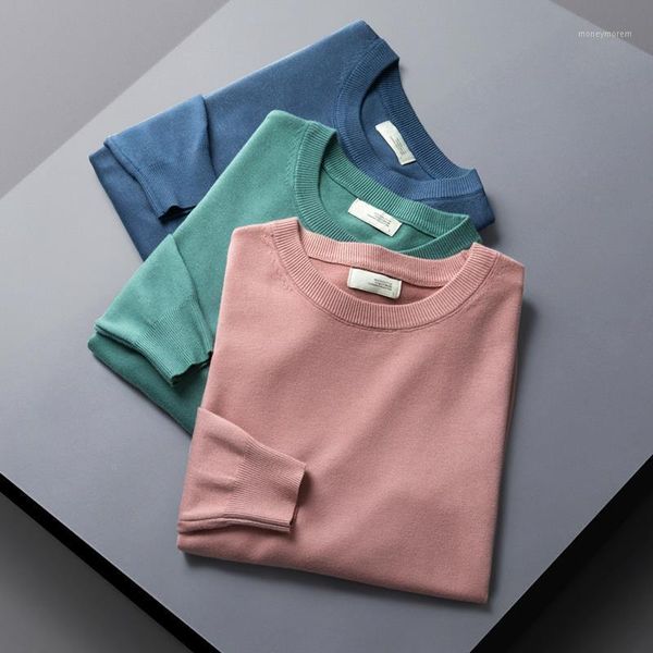 

autumn winter crew neck sweater men's loose 2020 new blue pullover bottomed shirt business casual men's sweater1, White;black