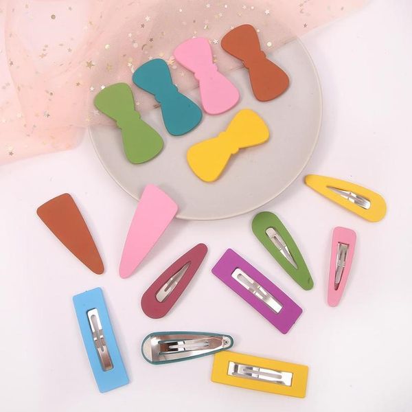 

1pc fashion beautiful candy color square triangle hair clip bb hair pins metal barrettes styling tool hair accessories f qylqeb, Black;brown