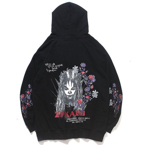 

us size dark style cotton men hoodies streetwear jacket hip hop man sweatshirts coats mens hoodies, Black