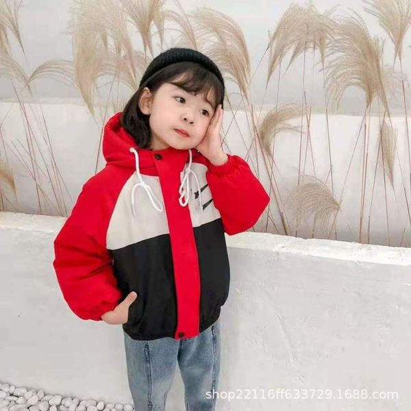 

winter b3-0013 girls' boys coat and zipper shirt hooded double hook thickened plush casual cotton cloth, Black