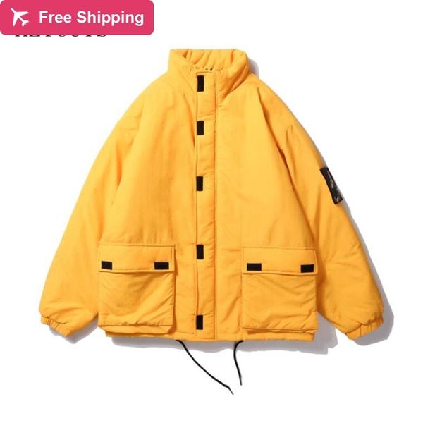 

nagri harajuku winter parkas 2020 male hip hop printed quilted cotton men's jackets streetwear jacket outwear, Black