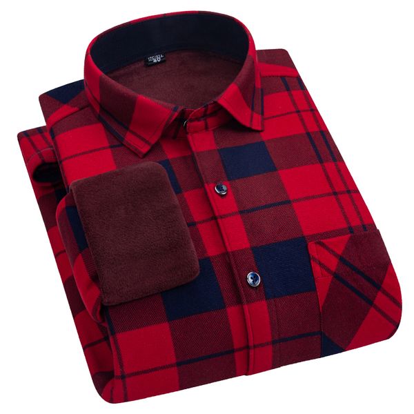 

aoliwen men winter 10% wool thicken plus fleece red long sleeve warm plaid shirt 8xl large size casual windproof soft slim shirt c1212, White;black