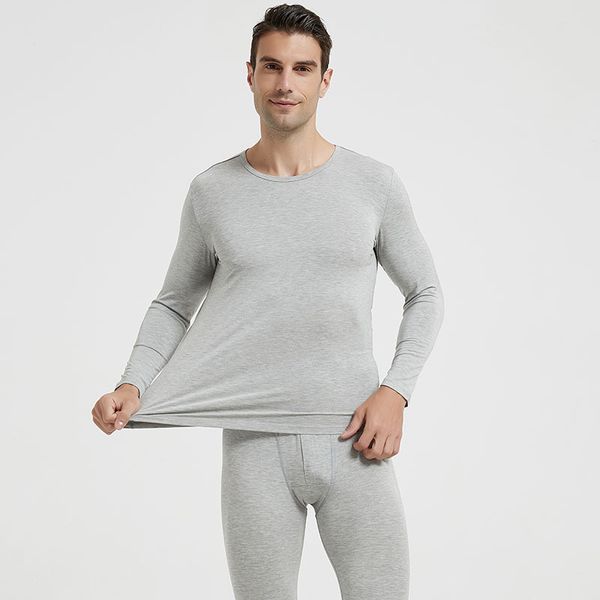 

2021 new men bamboo fibers soft thermal underwear pants winter round collar undershirt long johns define leggings jkh7, Black;white