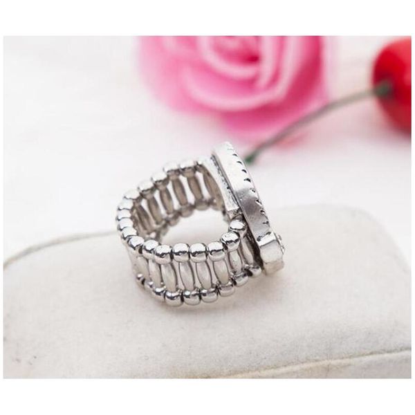 

6pcs 2018 round adjustable silver plated 18mm snap button rings jewelry sqcblt dh_seller2010