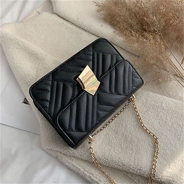 

women's purse 2020 spring chain-link shoulder bags young lady messenger bag with gold metal buckle emay