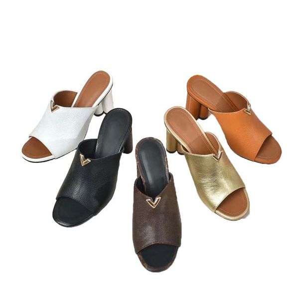 

classics women slippers fashion beach thick bottom slippers alphabet lady sandals leather high heel shoes 03 l170 01, Black