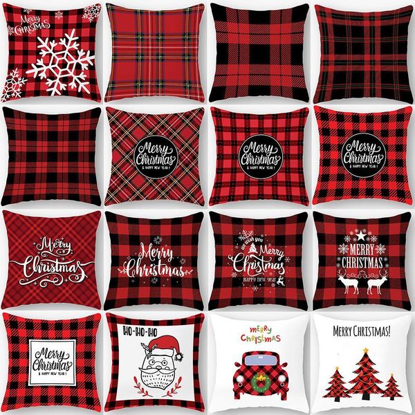 

santa 45*45cm christmas decor snowflake pillowcase new year cushion covers home sofa case xmas pillow cover party suppli5h9c