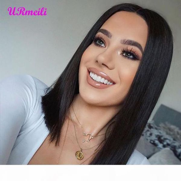 

short ombre human hair lace front bob wigs for women raw virgin indian hair 150% density lace front human hair wigs pre plucked, Black;brown