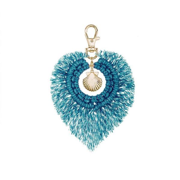 

1pcs bohemia shell leaves tassel diy jewelry garments bag decorative accessories charm key chain pendant crafts cotton tassels h sqcatb