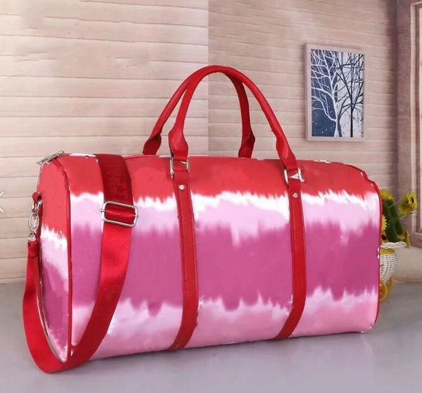 

2020 women sport fashion new bags 55cm bag travel bag duffle bag, leather men handbags luggage capacity men women large jnsmb, Red;black