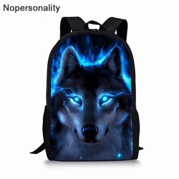 

nopersonality 3d wolf print schoolbags for boys girls cool primary student bookbags kids school bag backpack mochila infanti t200709