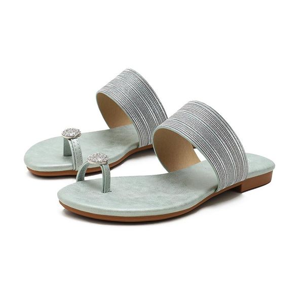 

summer women flats fashion ladies sandals soft leather flip flops female low heel shoes slippers large plus size 36-42, Black