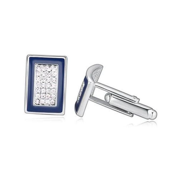 

2017 square red blue black cuff links men crystal for swarovski elements cufflinks brand cufflinks for mens jewelry 19495 yld6, Silver
