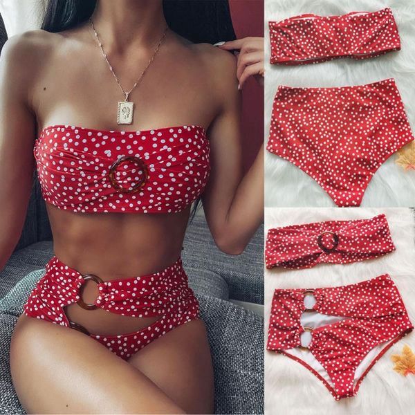

#h40 2 piece bandage swimsuit bikini push up swimwear women high waisted girls bathing suit tankini swimsuits women biquini1, White;black