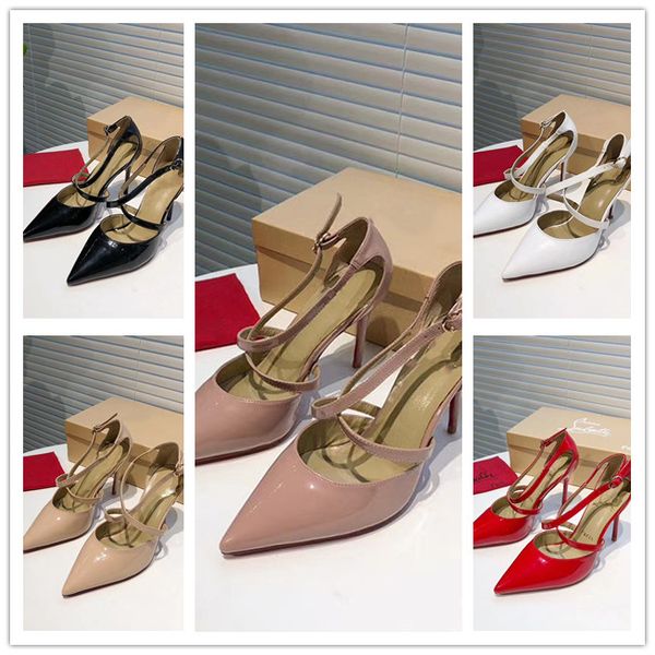 

fashion luxury designer ladies high heels patent leather pointed sandals fashion banquet stylist shoes ladies dress shoes size, Black