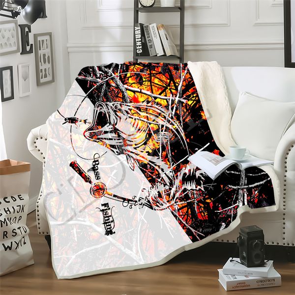 

cloocl blankets fish animal fishing 3d print street style sofa travel throw blanket teens plush quilt