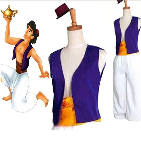 

anime costumes aladdin lamp prince aladdin costume halloween anime cosplay fancy dress adam prince costumes, Black