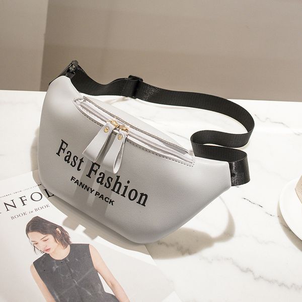 

2021 fashion waist bag pu leather fanny pack zipper chest pack bum bag purse for women girls