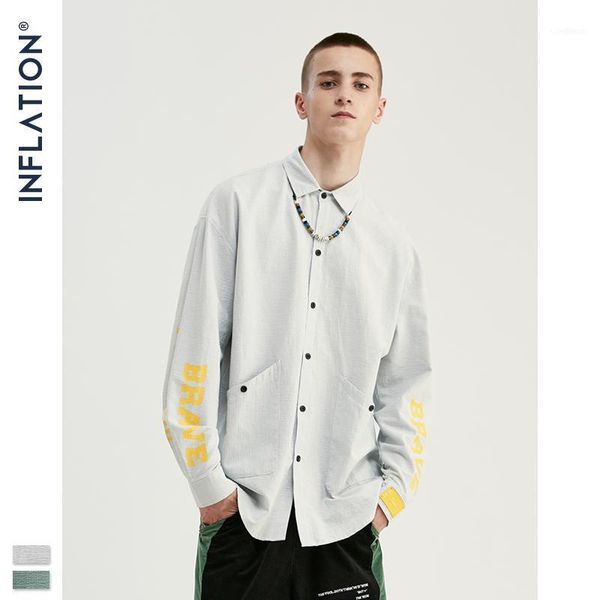 

inflation 2020 autumn men shirts loose fit mens hawaiian shirt male casual funny printed streetwear shirts brand men shirt 9212311, White;black