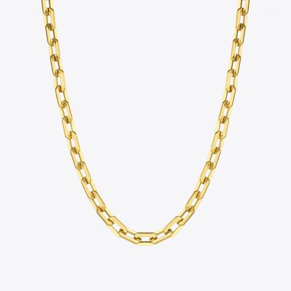 

chains enfashion punk square chain necklaces for women gold color stainless steel goth necklace fashion jewelry christmas collar p31591, Silver