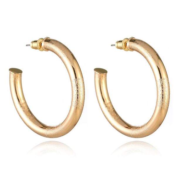 

hoop & huggie gold plating classic earring, Golden;silver