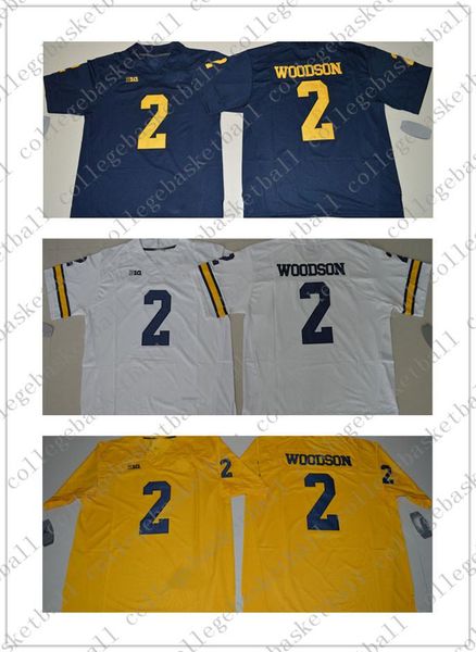 Por atacado baratos Michigan Wolverines Charles Woodson # 2 College Football Jersey costurado de alta qualidade